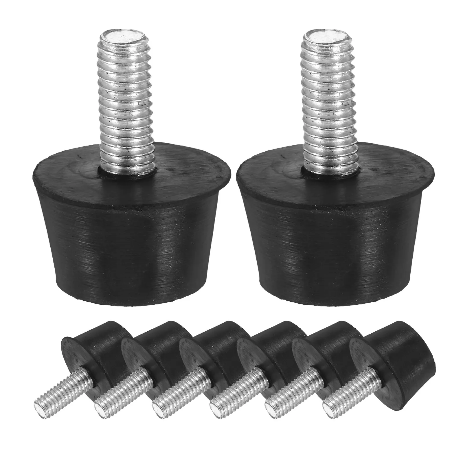 8Pcs Adjustable Screw on Rubber Furniture Levelers M6 Threaded Feet Pads Stabilize Wobble Chairs Desks Cabinets on