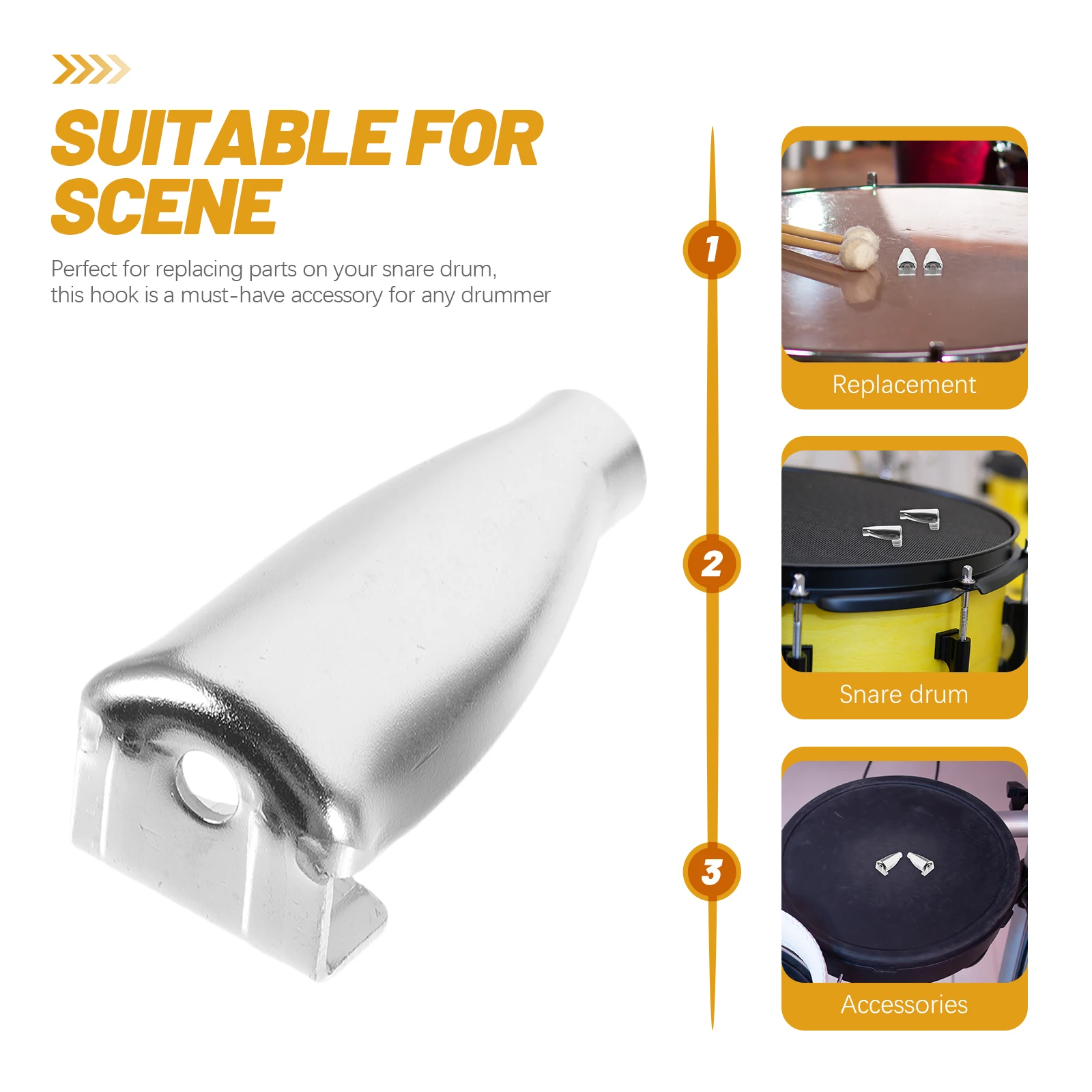 

Drum Lugs Bass Hook Claw Black Rubber Pad Accessories Silver Iron Snare Connector