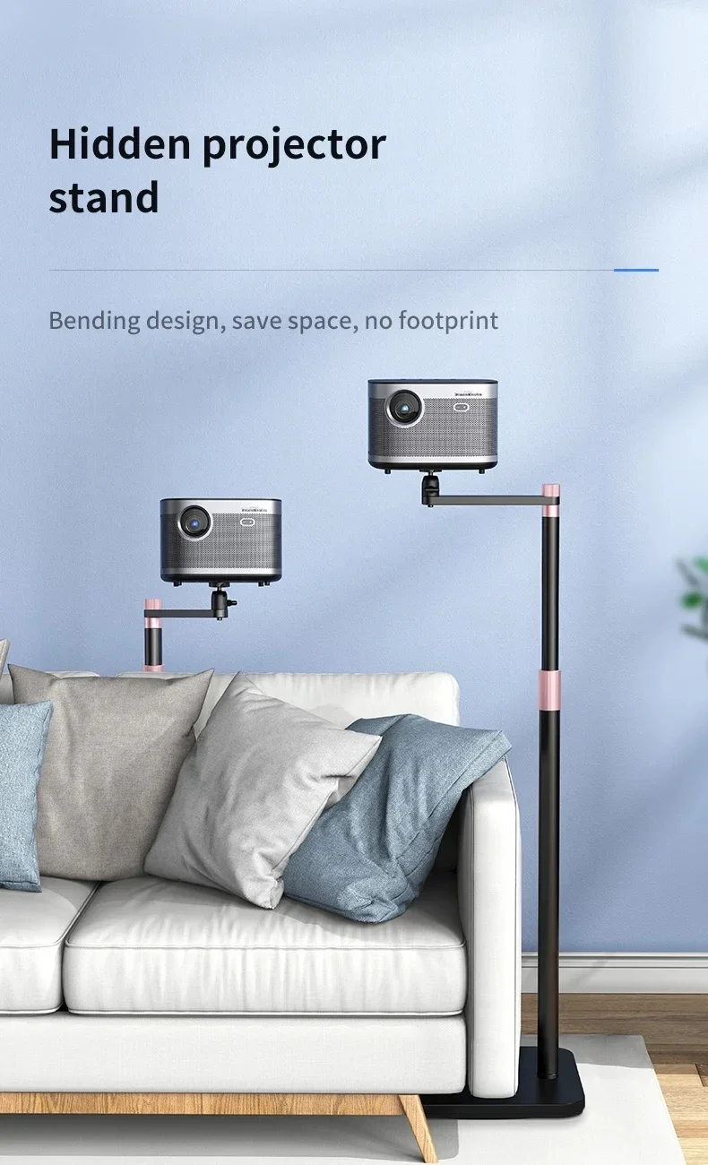 حامل دعم دعامات جهاز العرض الأرضي مع حامل صينية زاوية حامل جهاز عرض قابل للتعديل لملحقات جهاز عرض فيديو الفيلم #6