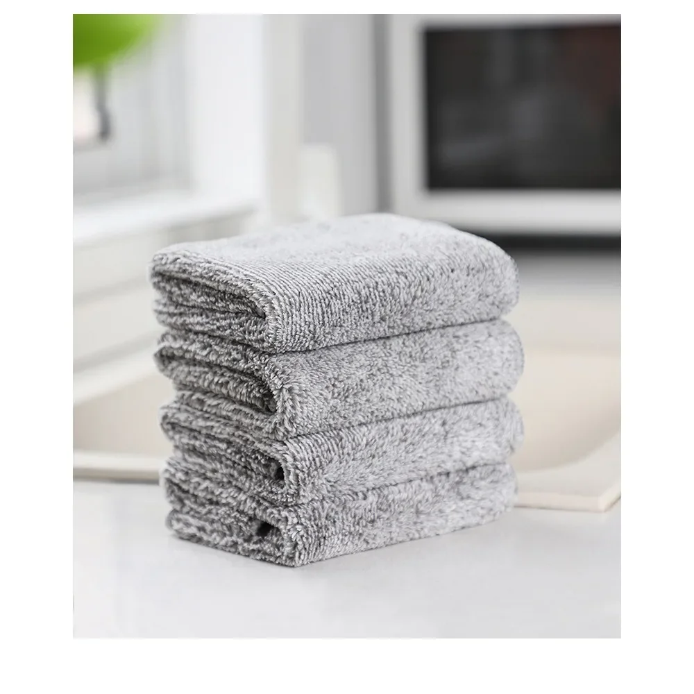 Thick Bamboo Charcoal Fiber Cloth, Absorbent and Non Greasy Towel, Antibacterial and Soft Scouring Cloth, Cleaning Cloth