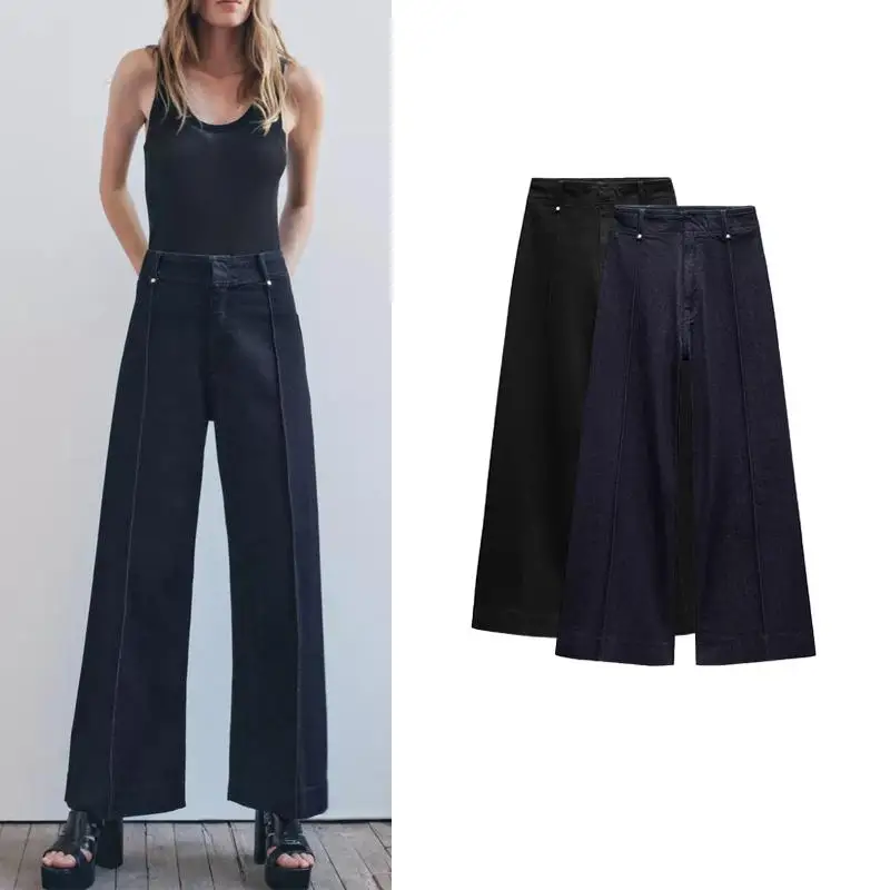 

Fall New Women's High Waist Wide Leg Casual Jeans 2024 Autumn High Waist Long Pants Versatile Faionable Ladies' Denim