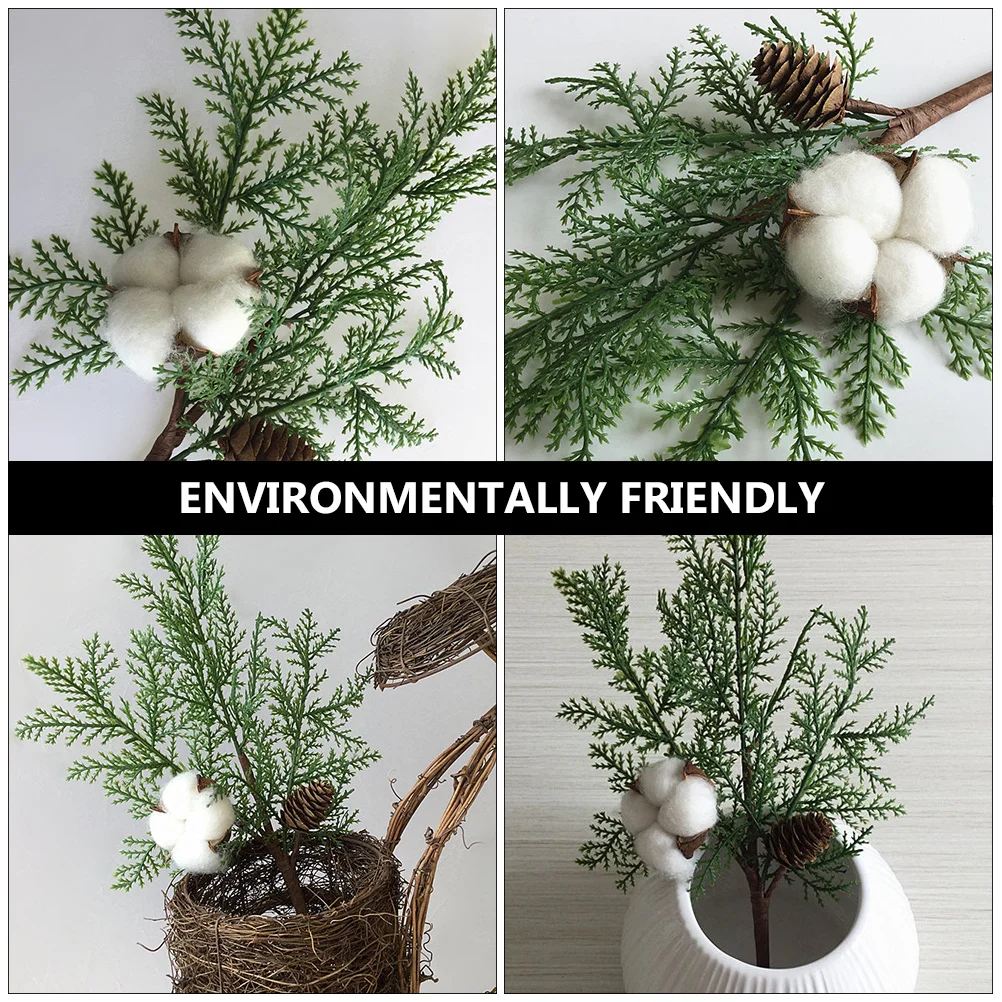 

5pcs Simulation Cypress Branch Artificial Plants Natural Color No Water Needed Indoor Outdoor Decor Plastic Plant For Home