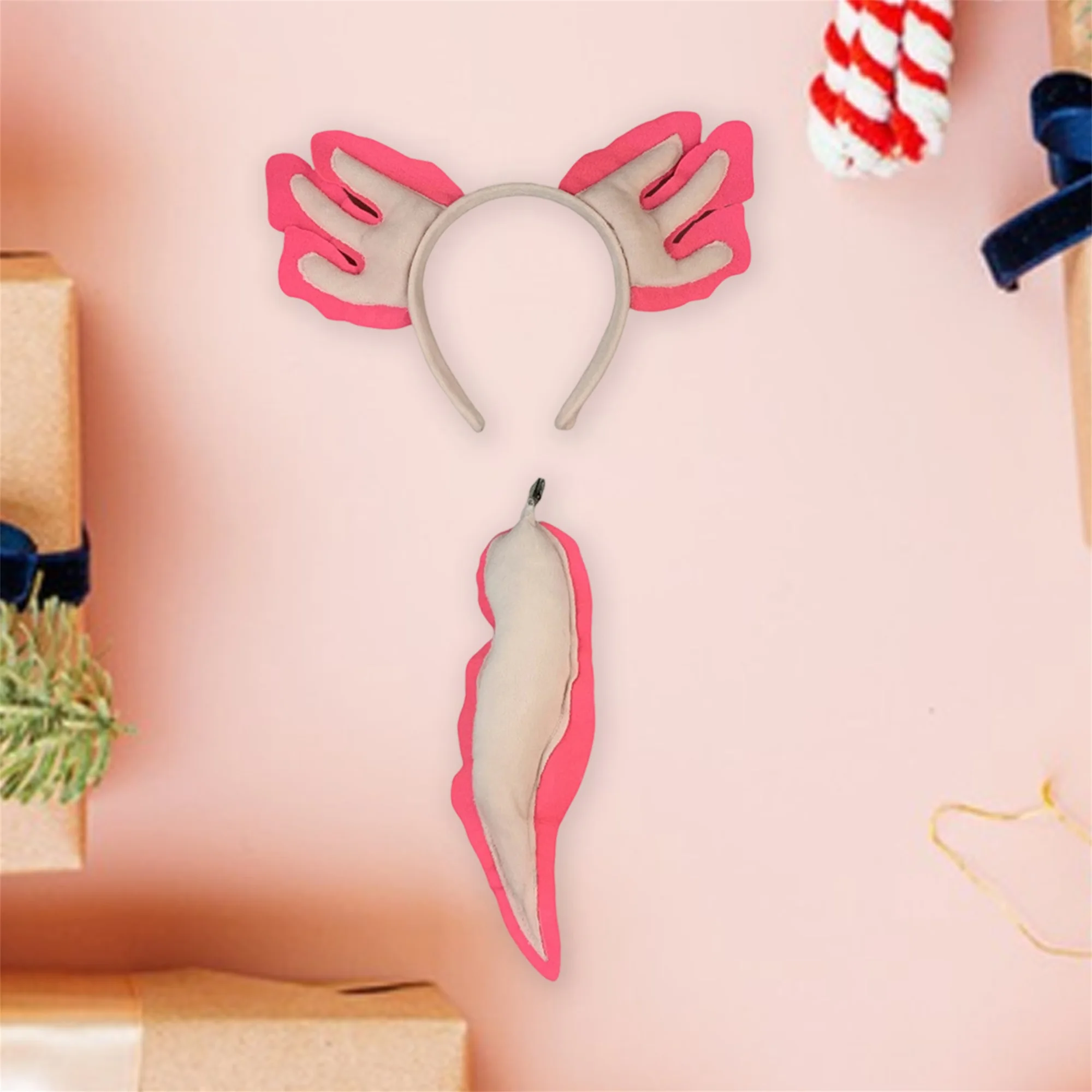 愛らしいユニコーンホーンヘッドバンドとテールセット子供用魔法のコスチュームアクセサリーハロウィン誕生日パーティー用