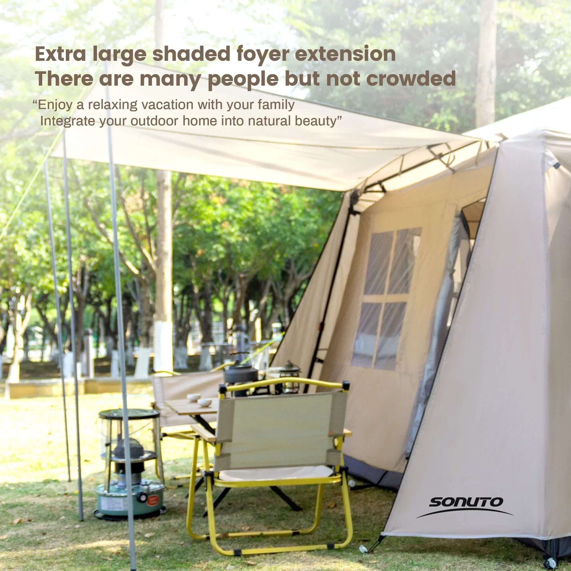 Imagem -05 - Sonuto-waterproof Family Camping Tarp Abrigo Automático Família Camping Extra-large Pessoas para Eventos do Partido One-touch Shade Tent 10 Pessoa