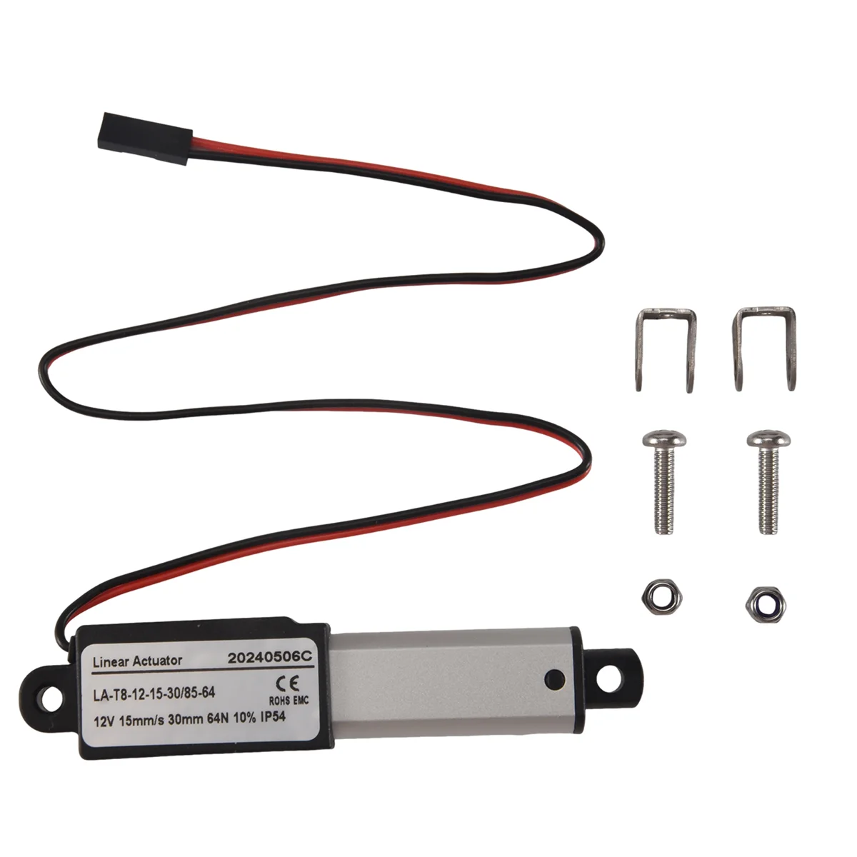 Mini atuador linear elétrico SEMOIC - curso de 1,2 polegadas, 64N/14,4Lb, velocidade 0,6 polegadas/S Mini atuador de movimento à prova d'água pequeno 12V DC