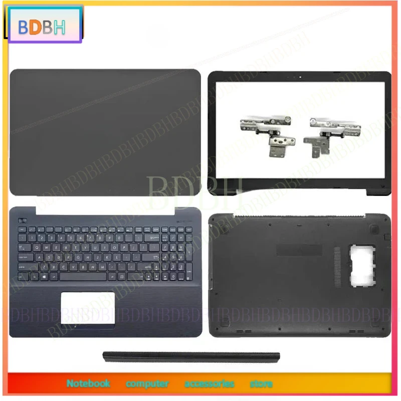 For X555 X555L X554 F555 F555U K555 R556L LCD Back Cover Front Bezel Palmrest Bottom Case Hinges Hinge Cover Plastic
