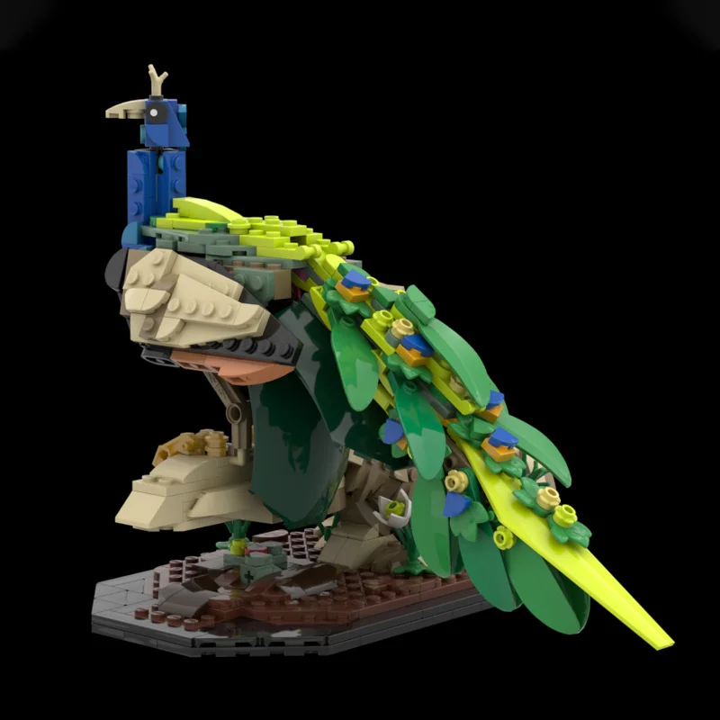 727PCS MOC Exotische Pauw Modulaire Bouwstenen DIY Kleurrijke Vogel Model Dier Educatief Speelgoed Creatieve Montage Gift