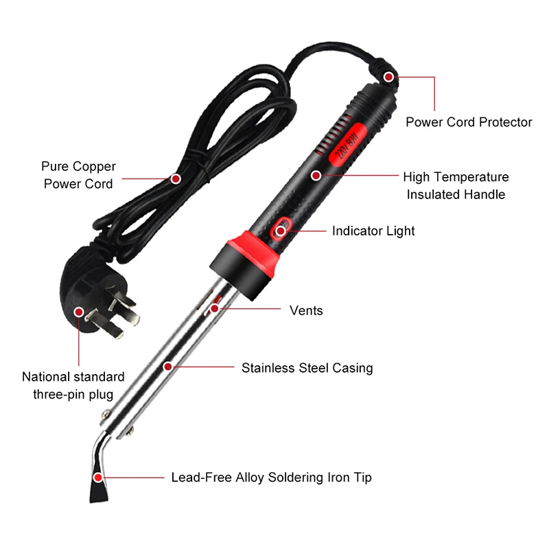 Imagem -04 - Venda Quente 80w 100 150w Ferros de Solda Elétrica Definir Temperatura Ajustável 220v Ferramenta de Solda Estação Retrabalho Calor Lápis Dicas
