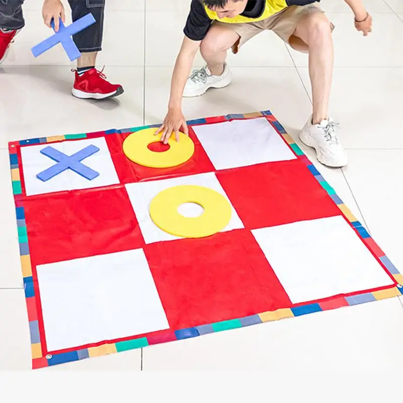 Juego gigante de Tic-Tac-Toe para exteriores, juego de lanzamiento de patio grande, césped portátil impermeable, juegos al aire libre para adultos, juegos de Camping, diversión para niños