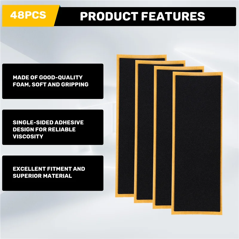 AED4-48 ชิ้น Fingerboard Foam Grip เทปกาวโฟมเทปไม่ลื่นโฟม Grip เทปสําหรับ Mini สเก็ตบอร์ด