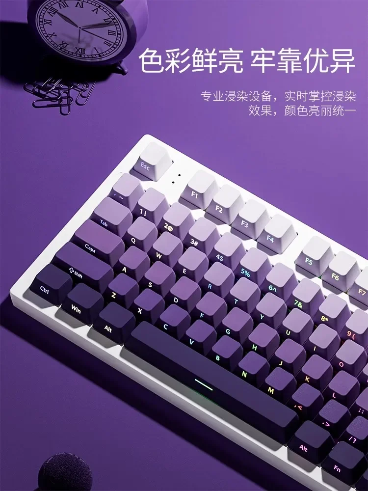 Keycap transparente gravado lateralmente OEM altura material PBT resistente ao desgaste resistente a óleo 75/87/98