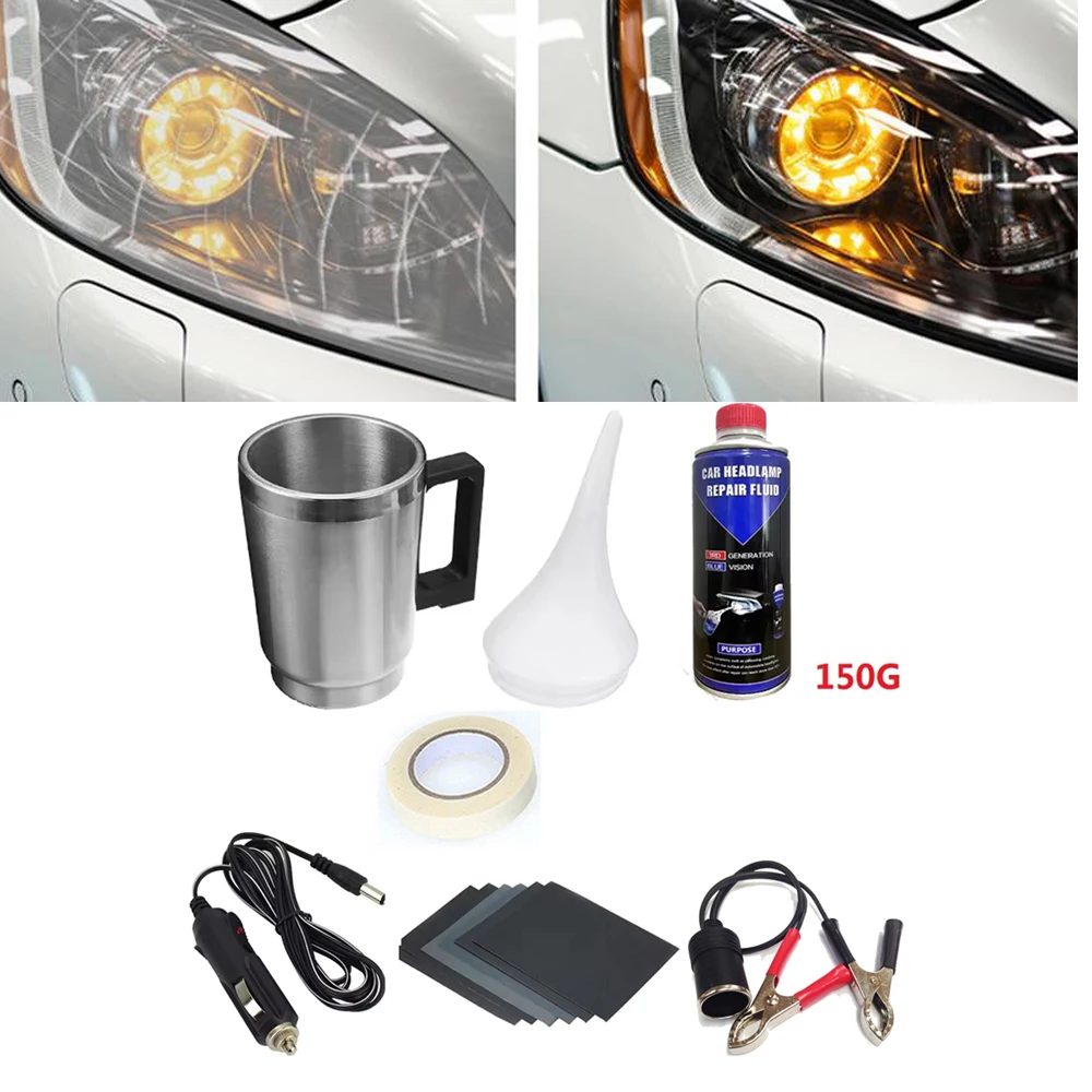 Headlight Renew Kit Automotive Headlight Restoration Car Headlight Repair Fluid Head Lights Cleaner Make Old Headlights Newer