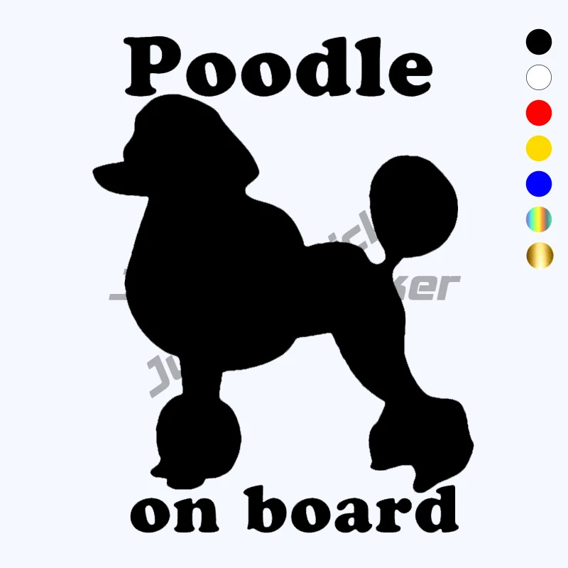 

Poodle Dog on Board Vinyl Car Sticker Waterproof Cool Waterproof Removable Decal Self-adhesive Car Decal