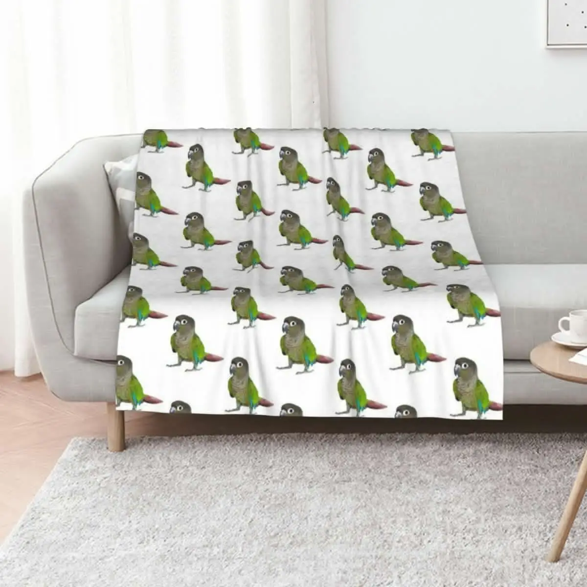 green-cheeked Conure Throw Blanket Decorative Sofas Bed linens Hair bed plaid Flannels Flannel Fabric Blankets
