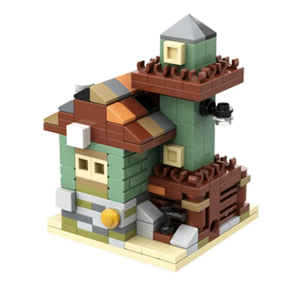 Gobricks MOC City Old Fishing Store Wharf Fisherman Cabin Mini Size Building Blocks Idea Street View Wooden House Bricks Toys