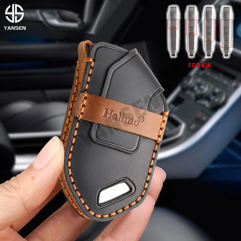 

Protect Shell Remote Key Case Leather Cover for Kia Carnival EV9 Picanto GT Line Protector Fob Holder Keychain Car Accessories