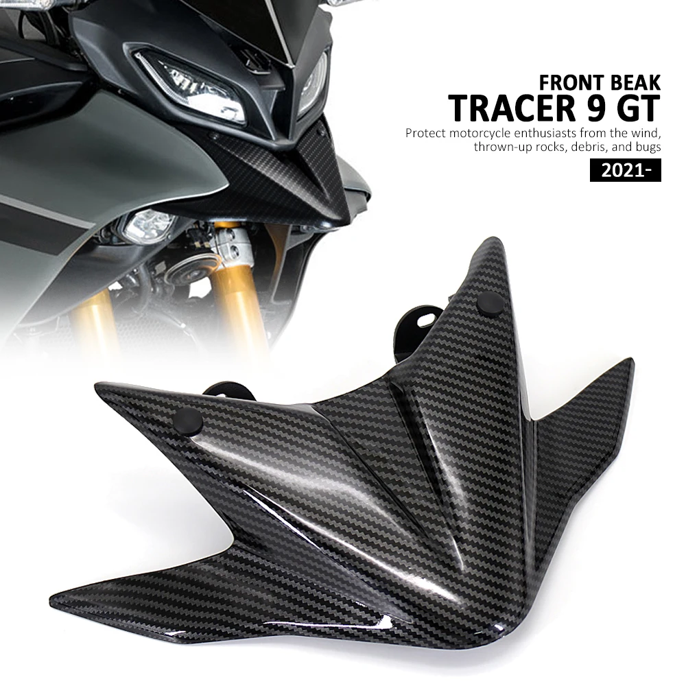 Beak Nose Cone Extension Cover Extra Carbon Fiber Texture Front Wheel Fender For Yamaha Tracer 9 TRACER 900 GT Tracer9 2021-