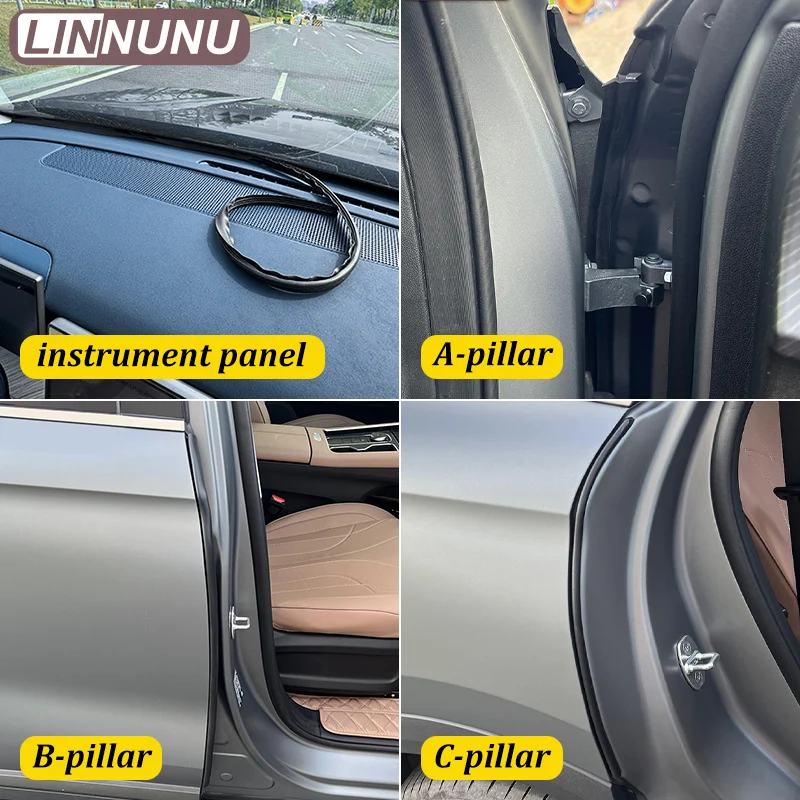 LINNUNU Car Sealing Strip Protector Soundproof Parts Exterior Weatherstrip Stylings For Chery Tiggo 9 2025 2024 2026 Accessories