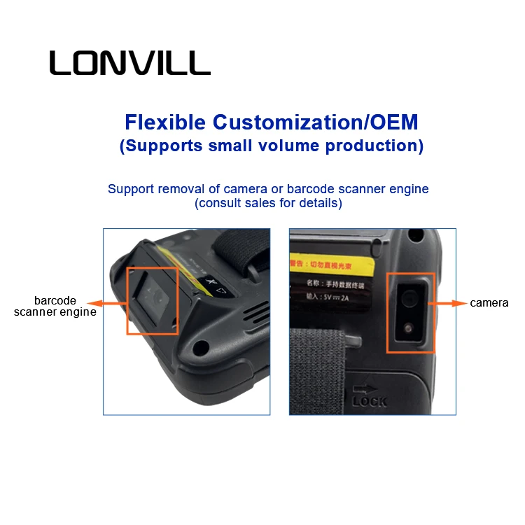LONVILL IP54 2D Barcode RFID Handheld Computer 3200mAh Long Battery Life Fast WiFi POGO Pin Charging Rugged PDA