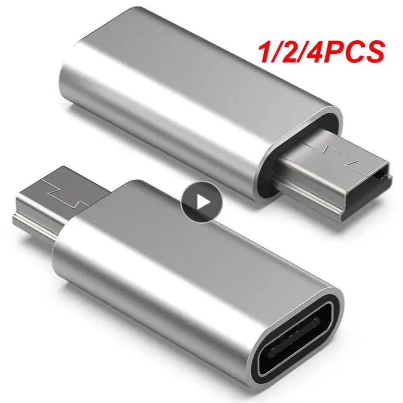 1/2/4PCS Mini USB to Type C Adapter 5 Pin Male Mini USB to Female USB Type C Data Transfer Connector for MP3 Camera PC