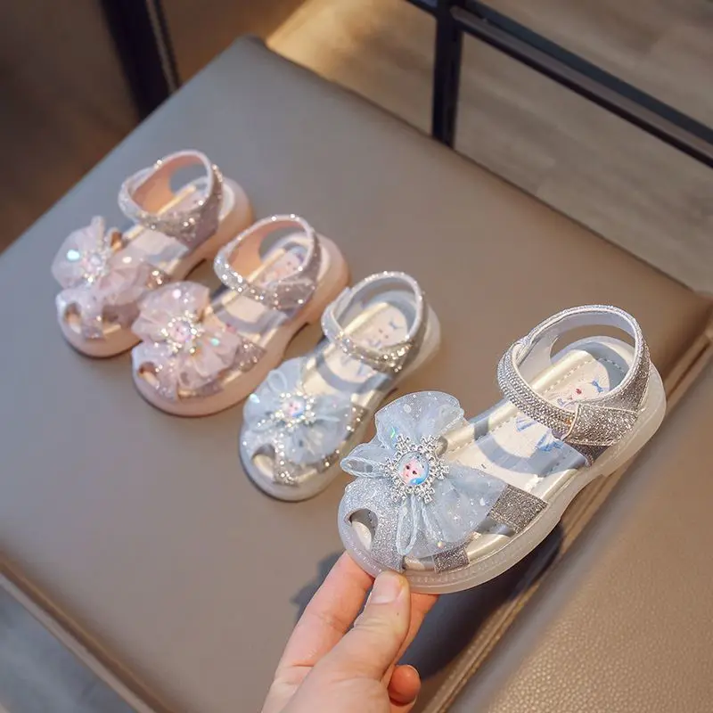 

Kids'Casual Shoes Sandals Elsa Princess Frozen PU Leather Sow Fashion Summer Shoes Breathable Anti-slip Pink Blue Size 22-30