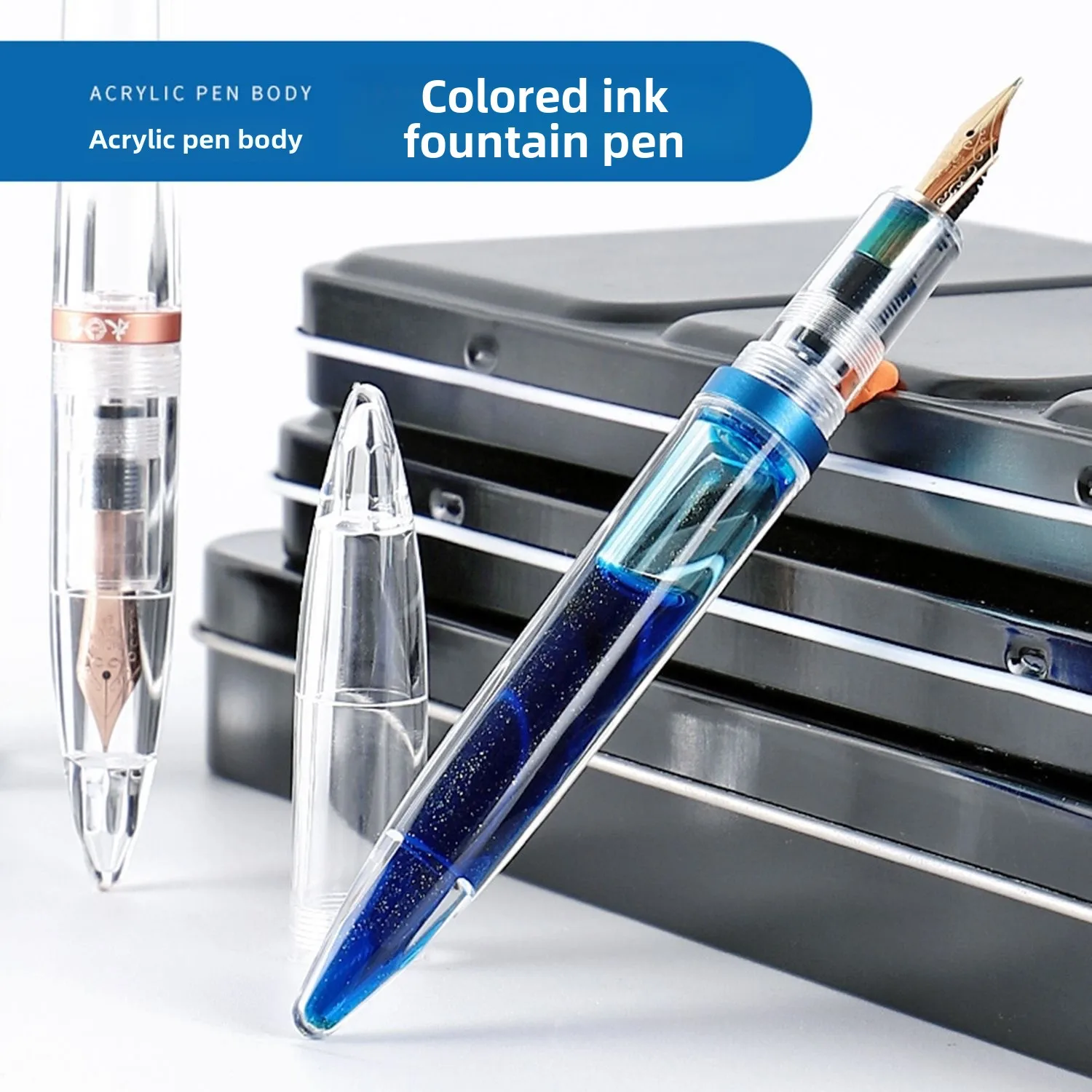 Acryl Transparent Stift Große Kapazität Können Tinte Bunte Stift Student Geschenk Box Set Schreiben Malerei Brunnen Stift Schule Liefert