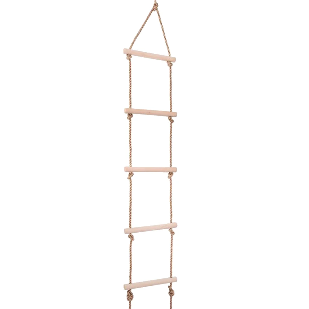 Kids Climbing Wooden Rope Ladder for Kids Wooden Swing Outdoor Game Toy 5-level Ladder Playground Indoor Kids Climbing Toys