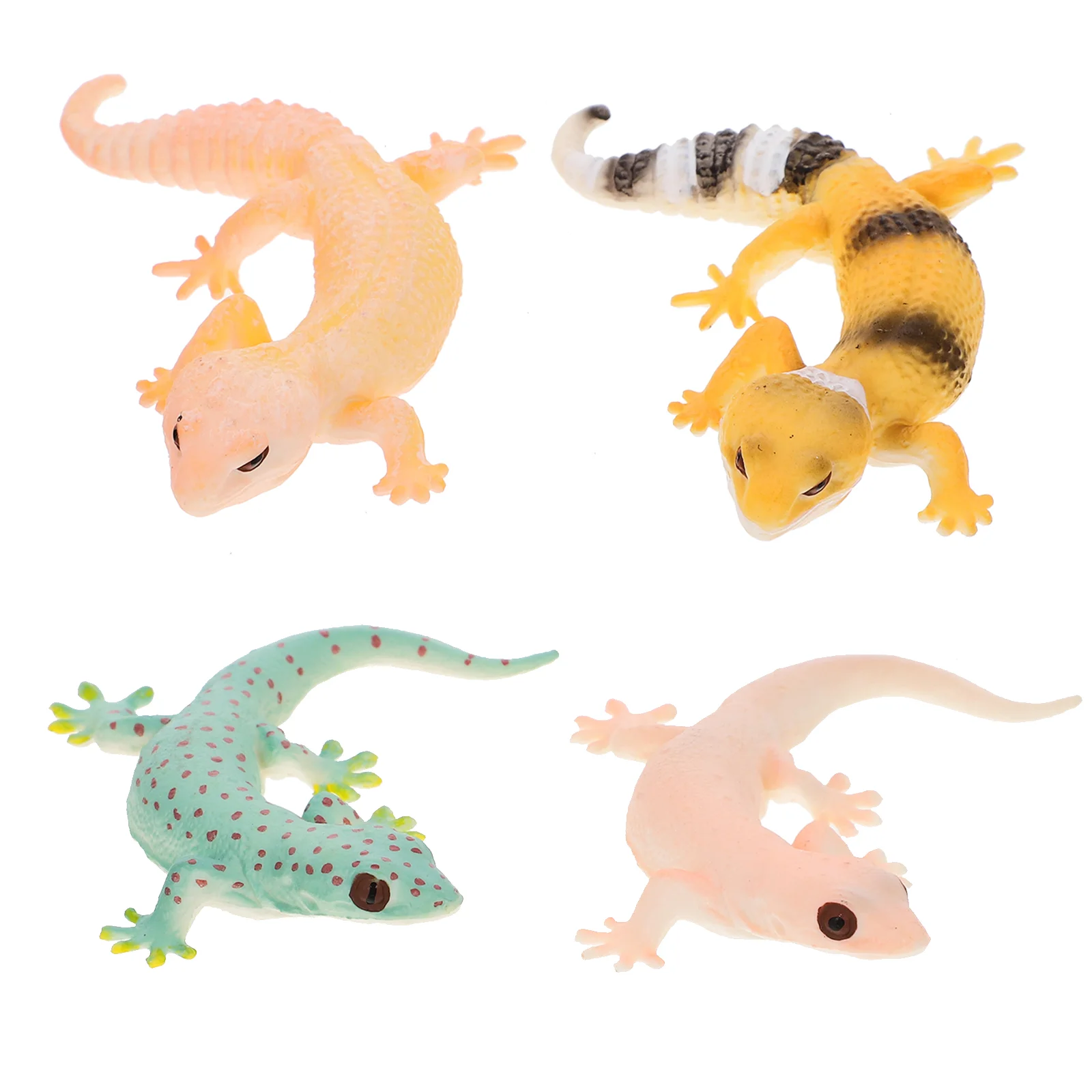 

4 Pcs Simulation Lizard Model Animal Figures Props Lifelike Realistic Plastic Fake Figurine