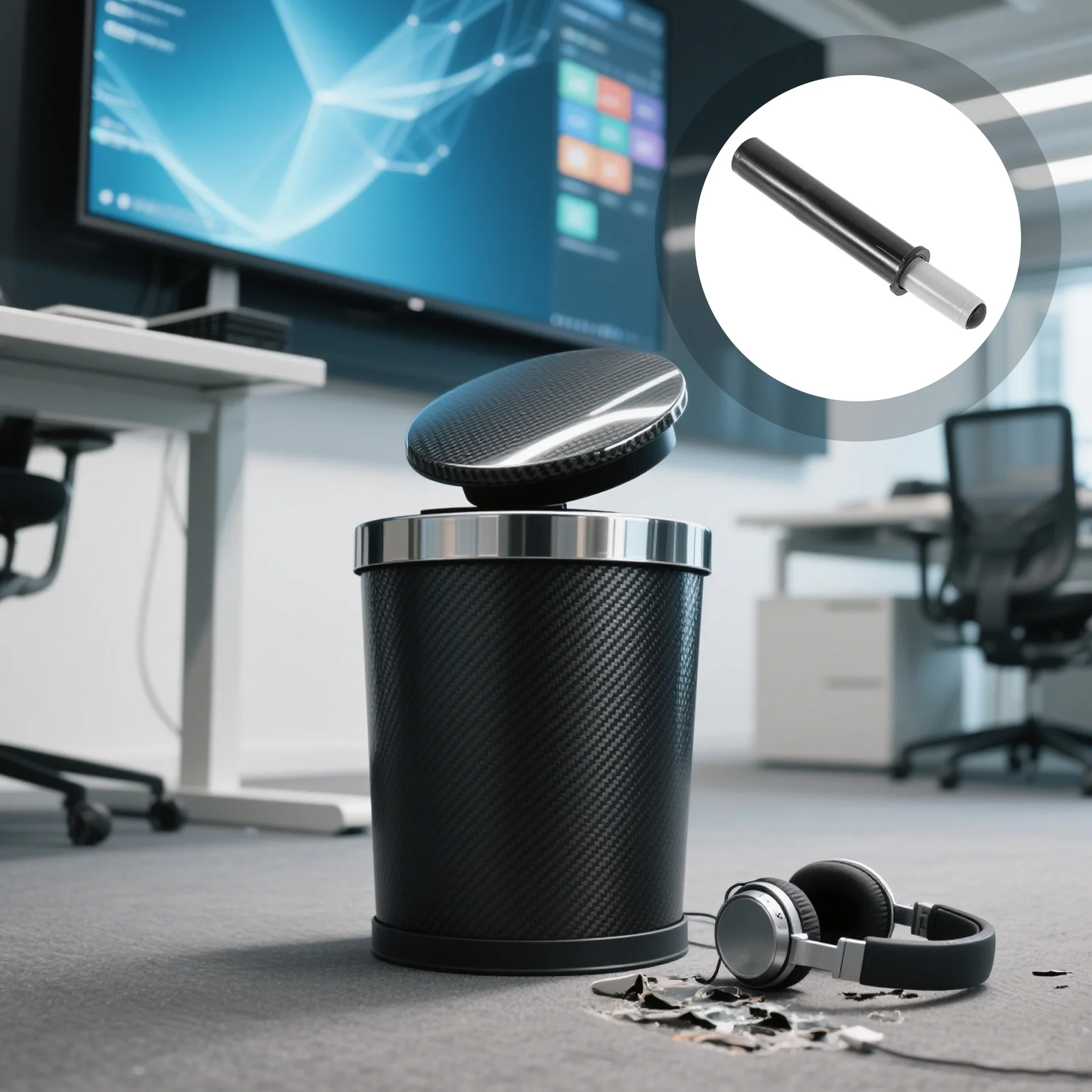 

4Pcs Silent Garbage Can Damper Hydraulic Soft Closing Slow Close Buffer for Kitchen Bathroom Office Bedroom Trash Bin