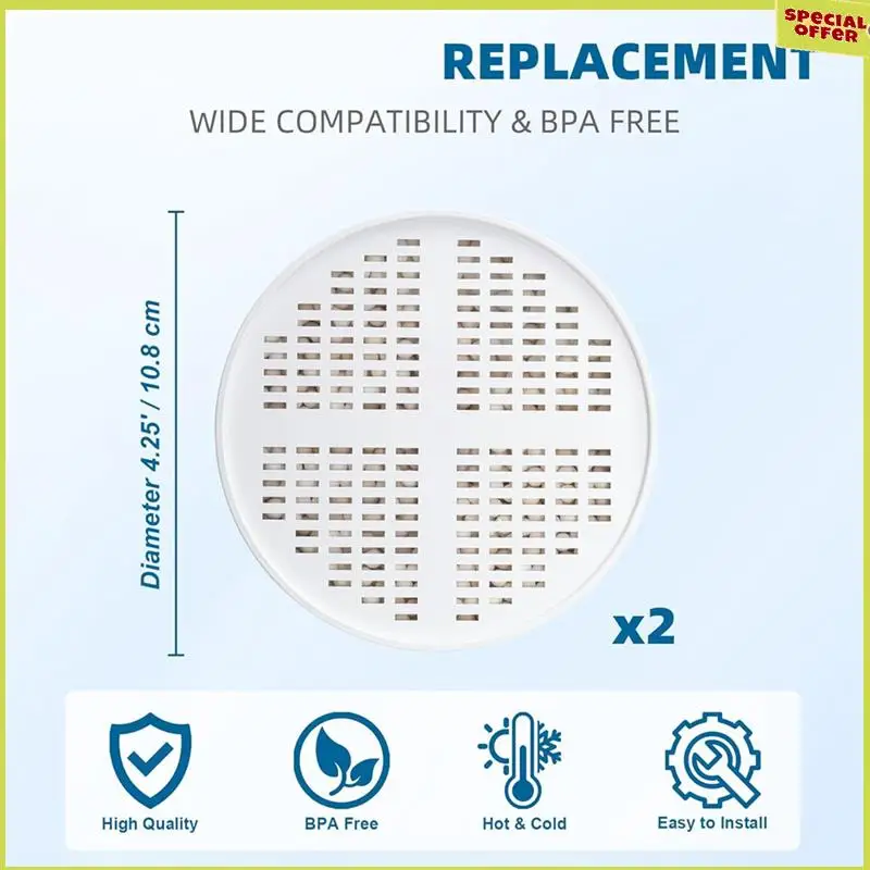 A34R 2 ชิ้นวิตามิน Infused หัวฝักบัวกรอง C + E + A กรองเปลี่ยนตลับหมึกสําหรับ Healthier ผิว