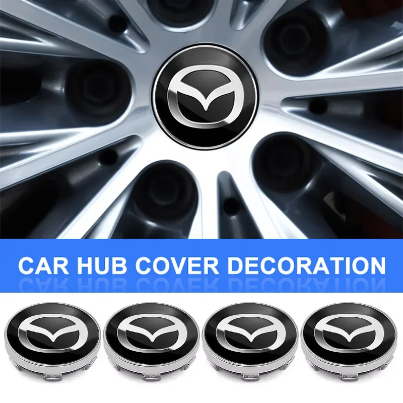 4pcs 60mm Car Wheel Center Hub Cap Rim Emblem Cover Stickers For Mazda 3 6 CX5 2 CX3 CX9 MX5 RX8 Axela 5 323 626 Demio Atenza MS