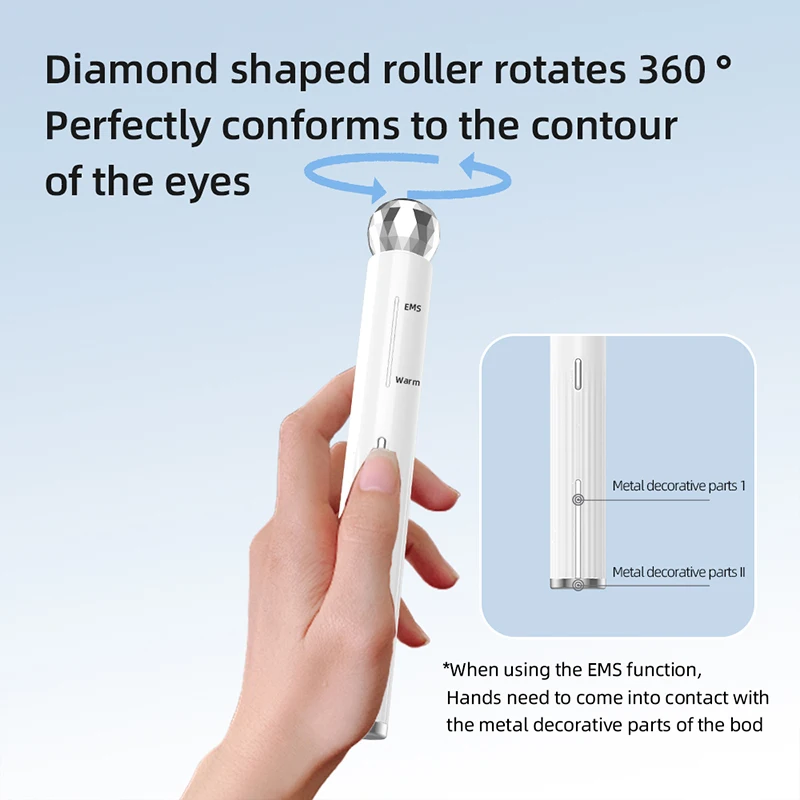 أداة تجميل العين الكهربائية تدليك الوجه الأسطوانة EMS مكركرنت الساخن كونبريس الجلد رفع العين الهالات السوداء التجاعيد تقليل #3