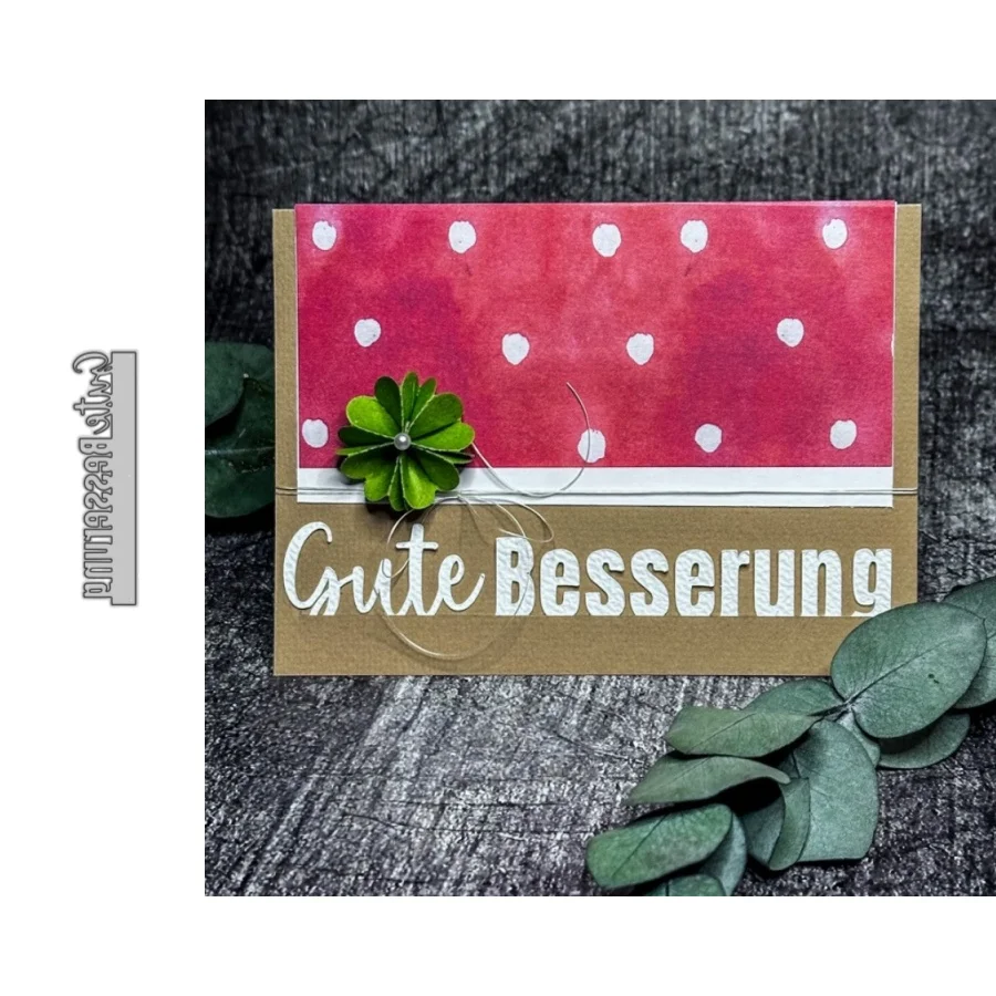 Neue Ankunft Deutscher Satz Gute Besserung Metall-Stanzformen für DIY Scrapbooking, Kartenherstellung, Schablonen, Fotoalben