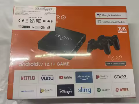 M8Pro Mini 4K 64G 10000 Retro Video Game Console 2.4G Wilress Controllers Android 12 TV Box Wifi MaliG31 CPU Dual System