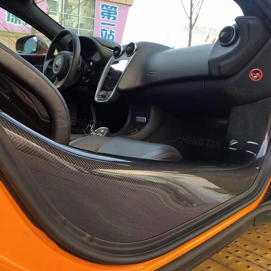 For Mclaren 540C 570 570GT 600LT 2015 - 2019 Dry Carbon Fiber Door Sill Scuff Plate Article Threshold Welcome Pedal Side