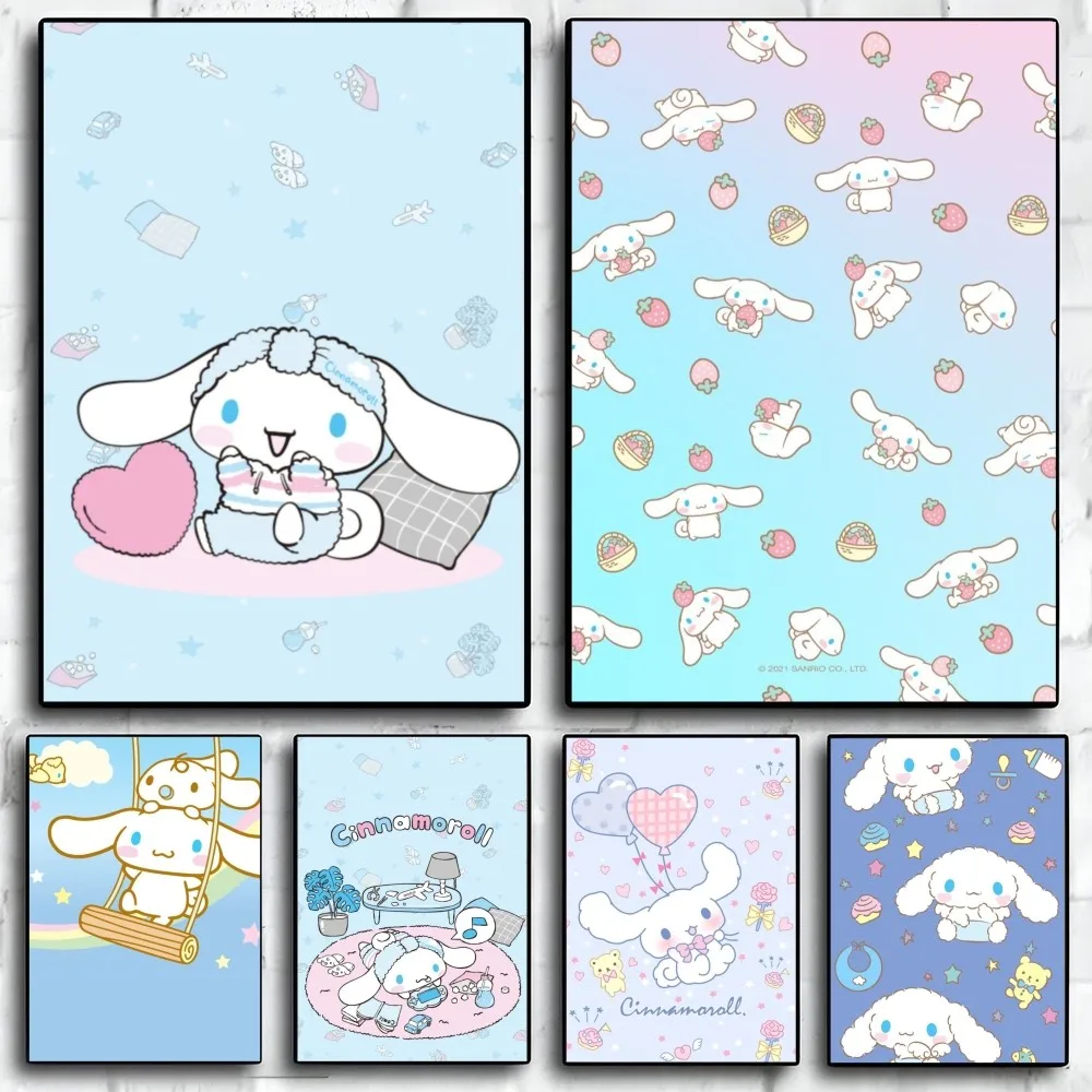 

MINISO Cute Cinnamoroll Poster Paper Print Home Living Room Bedroom Entrance Bar Restaurant Cafe Art Painting Decoration