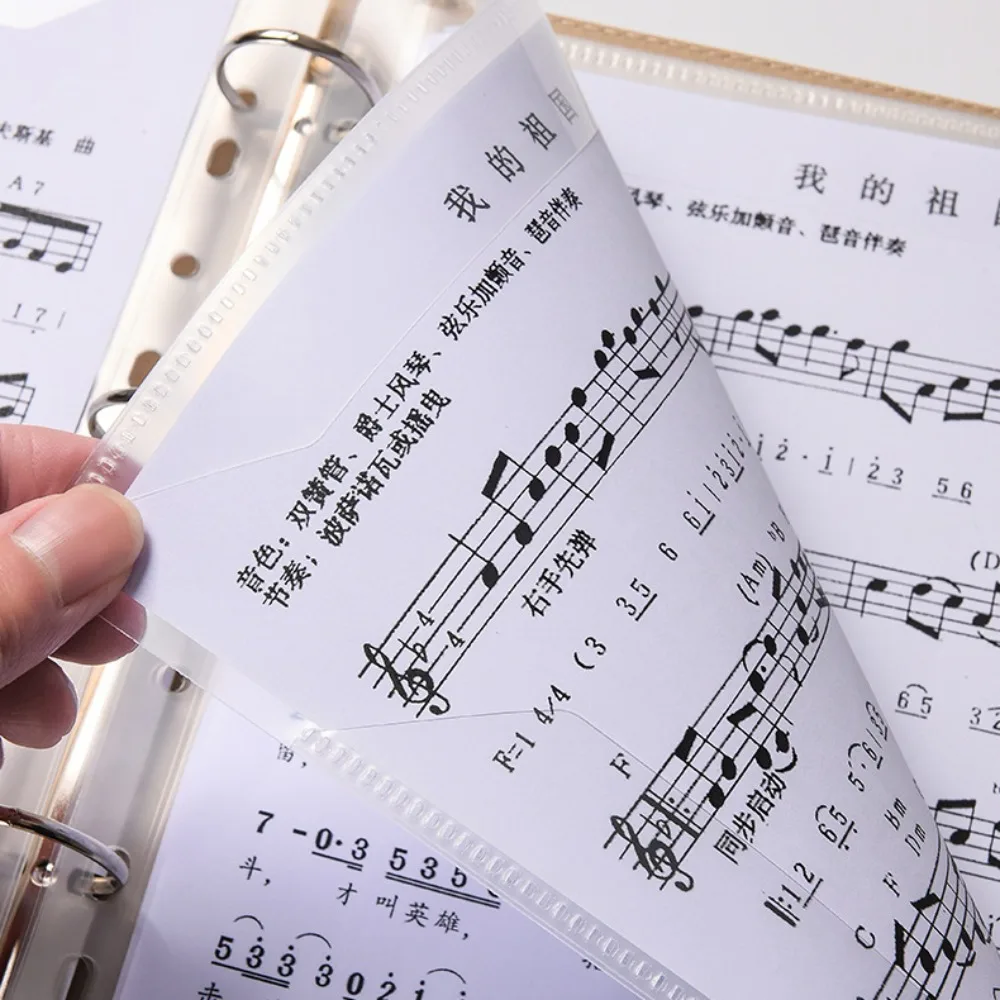 Flexible Loose Leaf Music Score Folder 20 Pages Writable Piano Music Sheet File Folder Fits Letter Size Detachable