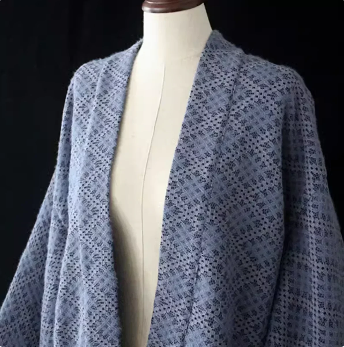 

2026 Winter Japanese kimono woven plush warm high-end lace cardigan