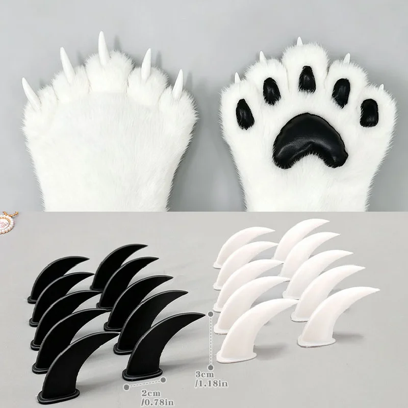 8 Pcs / Set Dropping Glue Fursuit Claws Nails Resin Animal Nails Cosplay Props Artificial DIY Accessories