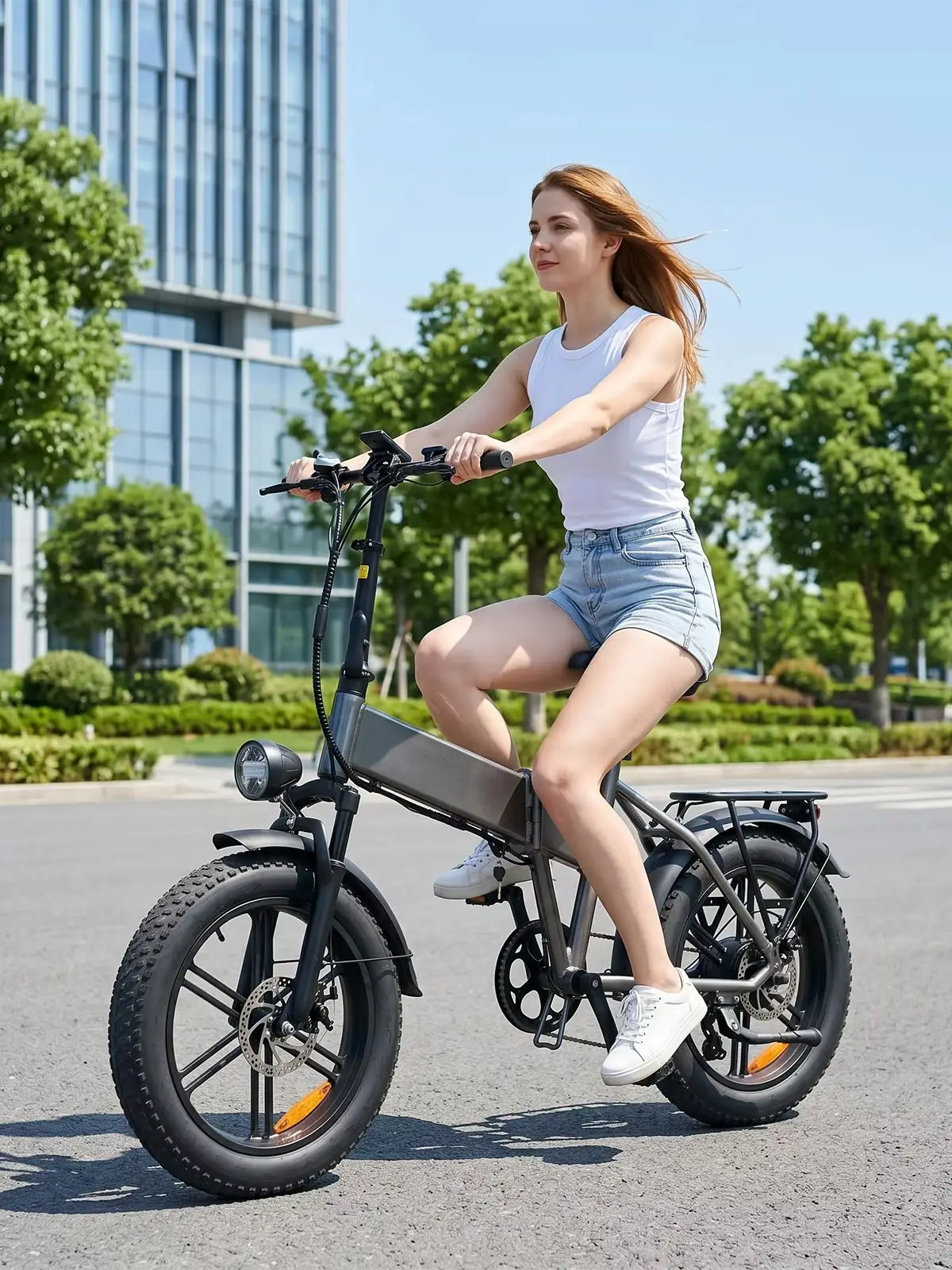 TODIMART JSL039K Faltbares Fatbike E-Bike für Erwachsene 48V 13Ah Akku 20x4.0 Zoll Reifen 7-Gang Vorderradfederung Doppelscheibenbremsen City All-Terrain Elektrofahrrad