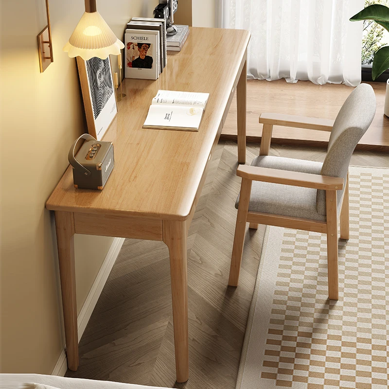 Solid wood desk 40/45cm wide and narrow table household simple computer desk small apartment bedroom middle school student writi