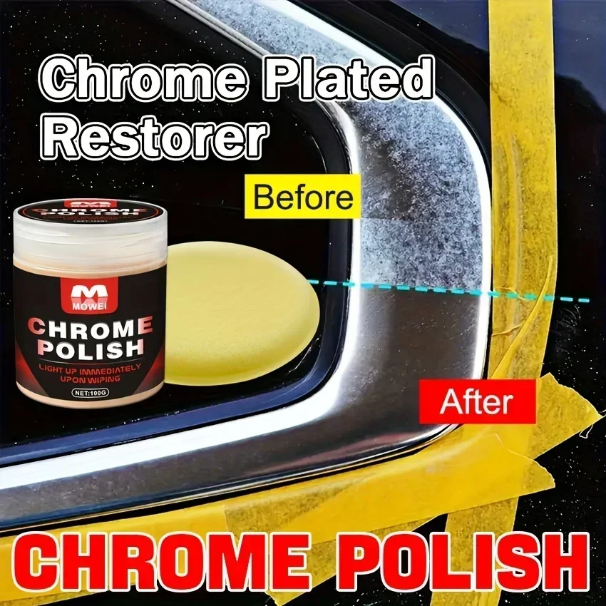 Universal Model Chrome Restoration Polish Metal Shine Renovation Compound for Car Door Handles Windows Trim Removes Ru