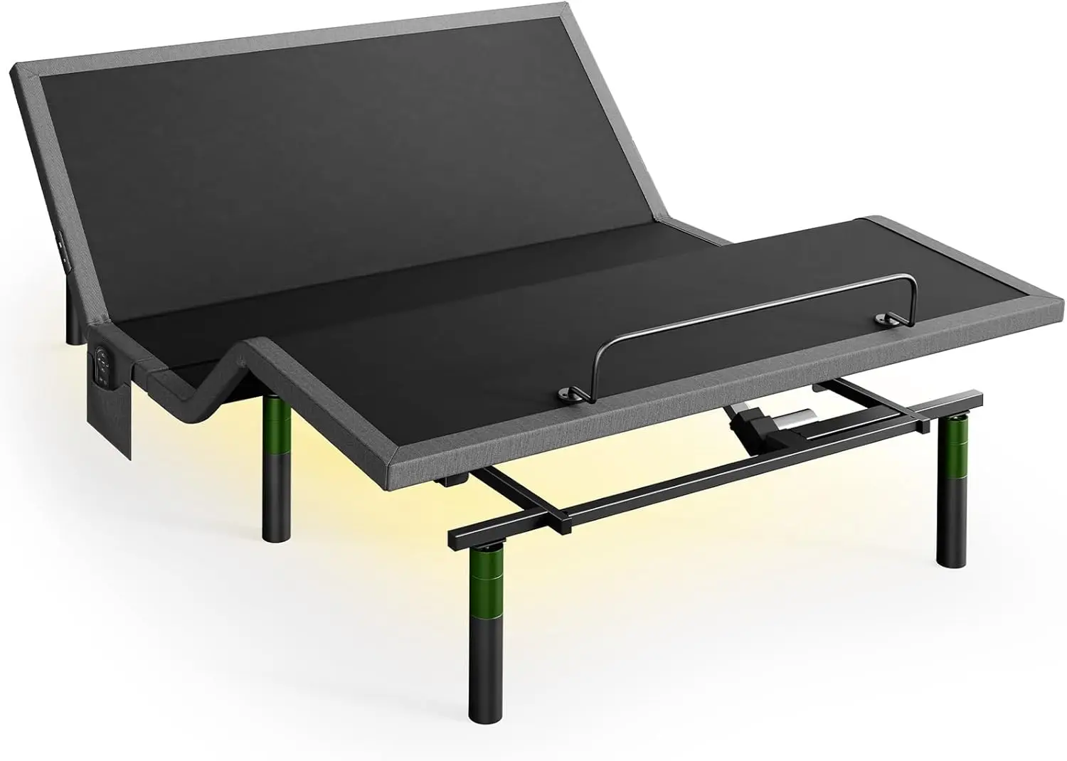 Marco de Base de cama ajustable Queen, Base de cama ajustable USB A & C de 4 puertos con luz nocturna debajo de la cama, montaje rápido de 3 minutos inalámbrico