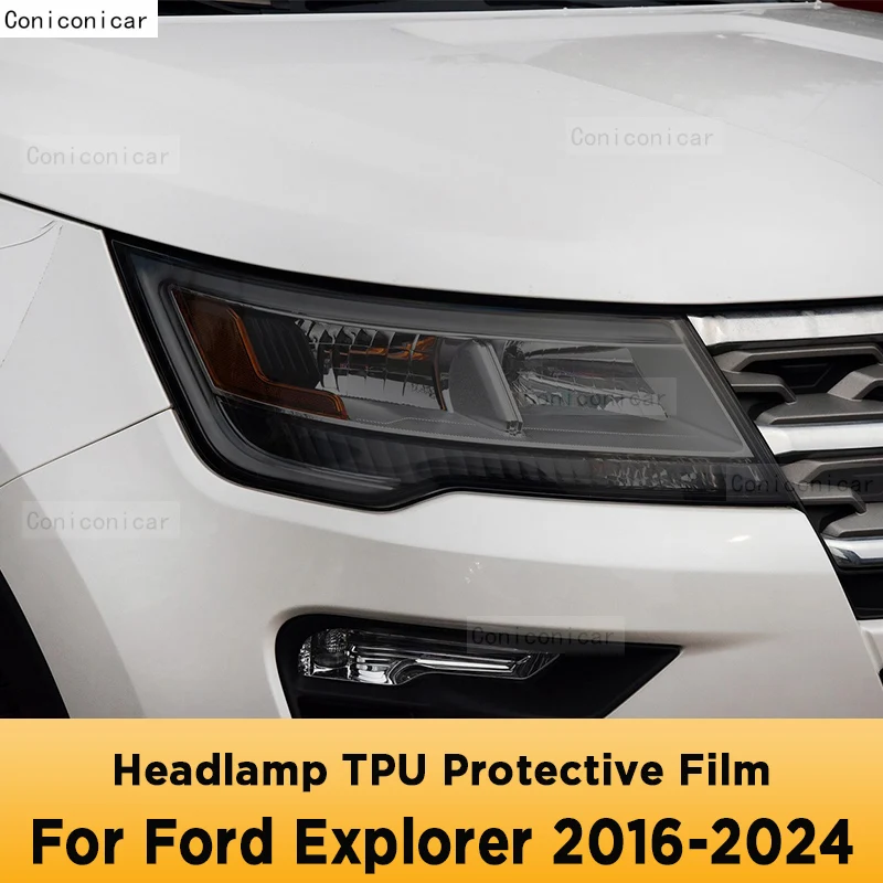 

For FORD EXPLORER 2016-2024 Car Exterior Headlight Anti-scratch Front Lamp Tint Cover TPU Protective Film Accessories Sticker