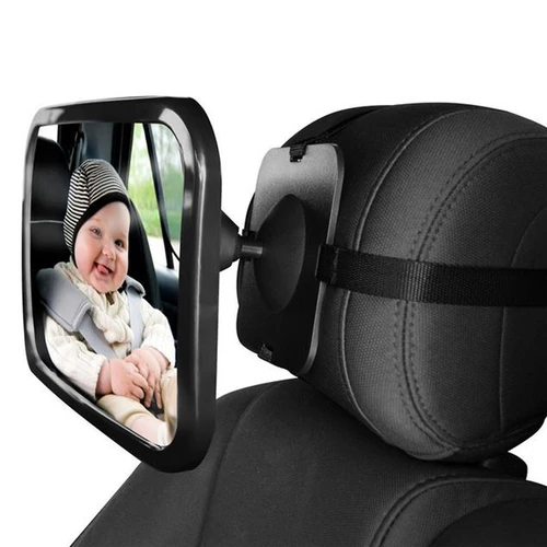 Imagen 1 del producto Espejo retrovisor ancho ajustable para asiento trasero de coche, asiento para bebé/niño, Monitor de espejo de seguridad para coche, reposacabezas, estilo Interior de coche de alta calidad