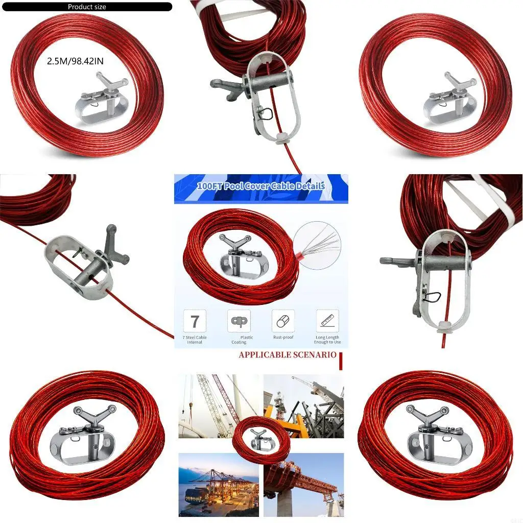 

Q81C 2,5 мм пластиковый лакированный стальной трос алюминиевый ручной затягиватель для наземного покрытия бассейна