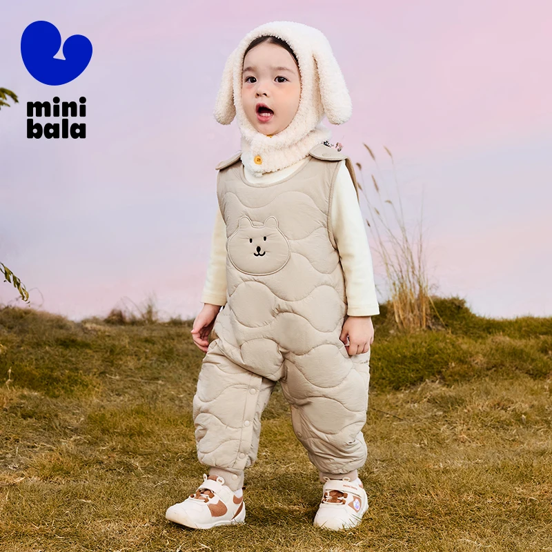 

Mini Balabala Kids Overalls Winter New Windproof Waterproof Fashion Pants