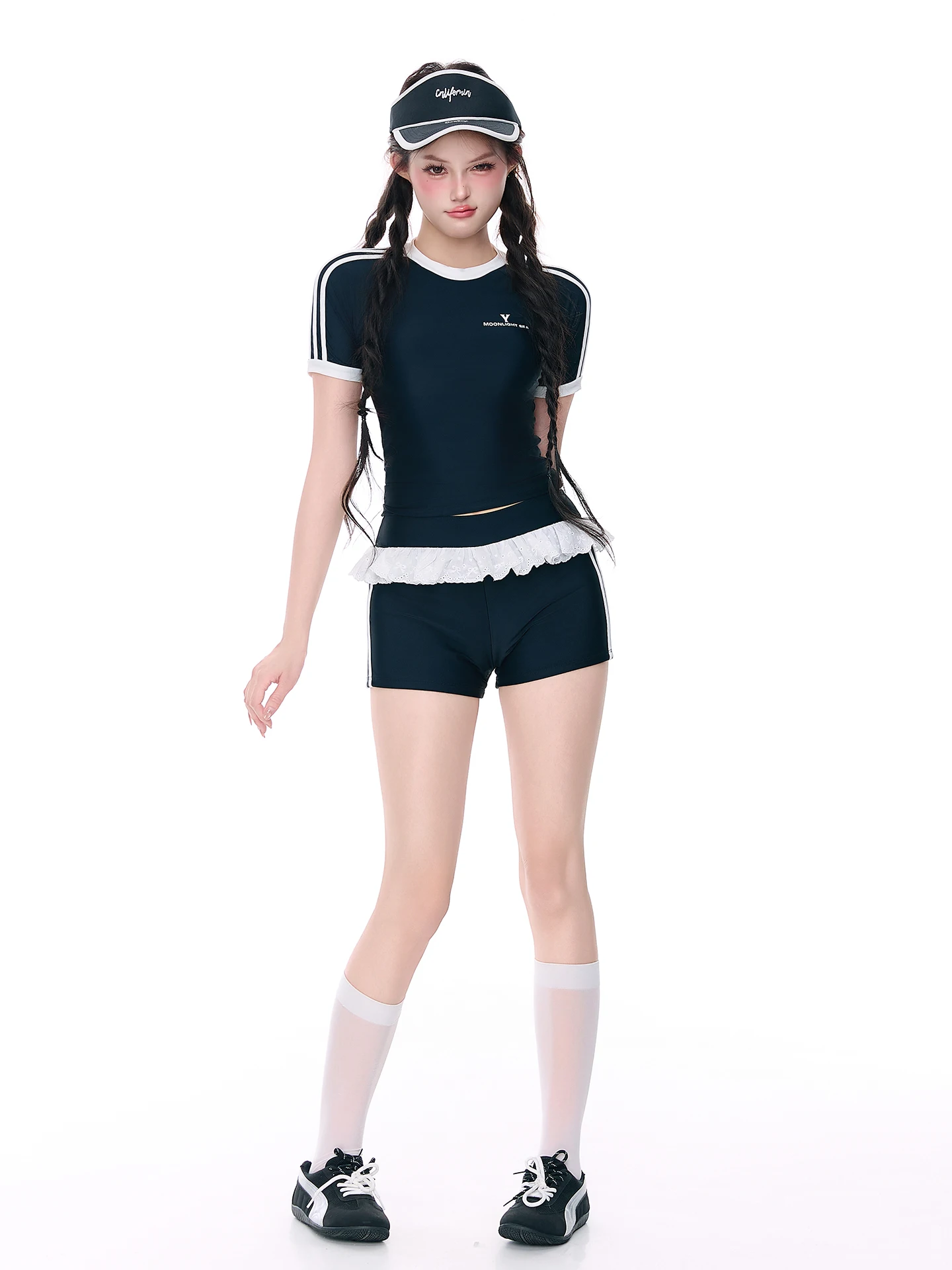 

Conservative Women's Spor Swimsuit Top with Chest Pad Bot ort Sve Two-Piece Swimsuit Ideal for Beach And Spa