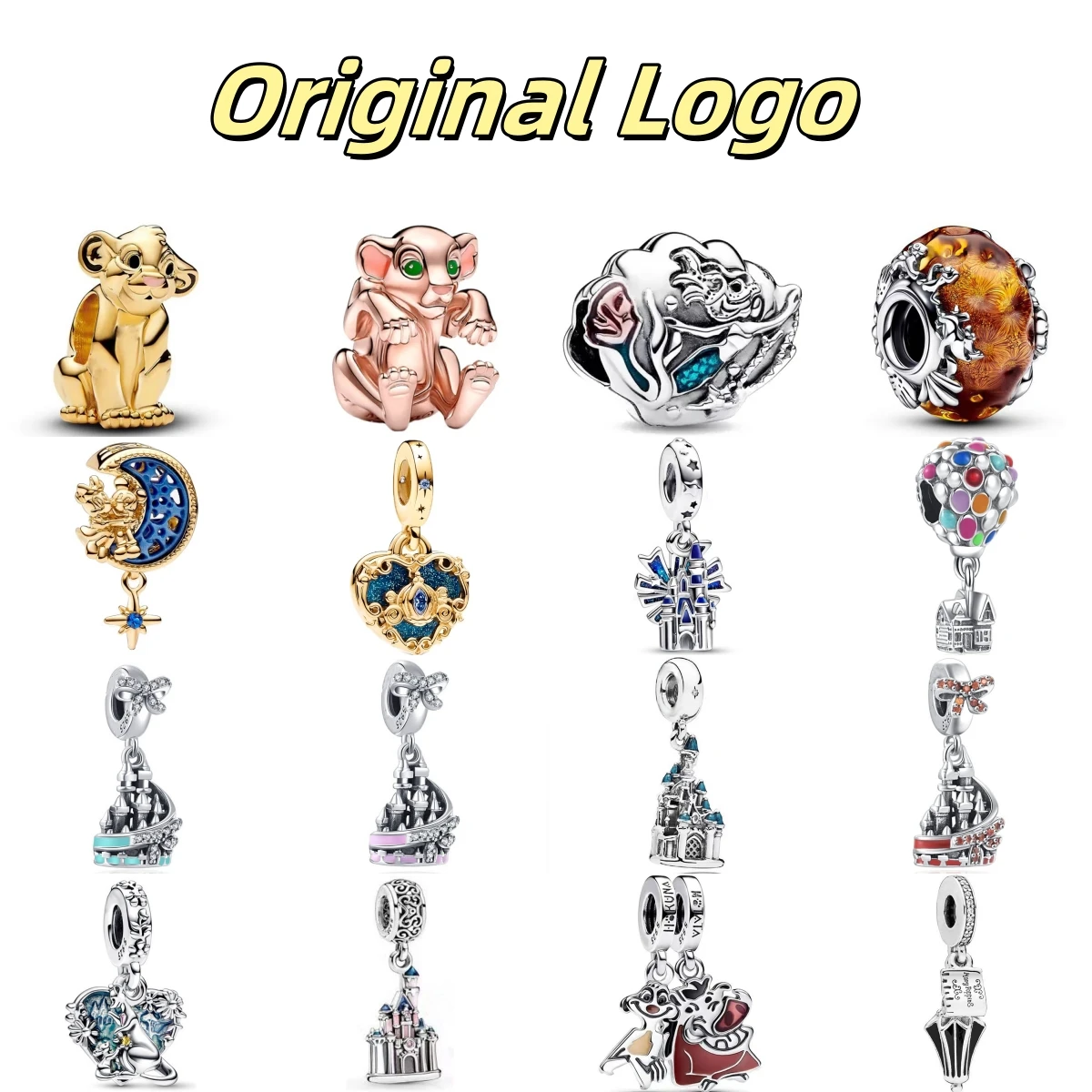 New 925 Silver Disney's Lion King Castle Balloon Pendants Charms Beads Fit Original Pandora Bracelet DIY Jewelry For Women 2024