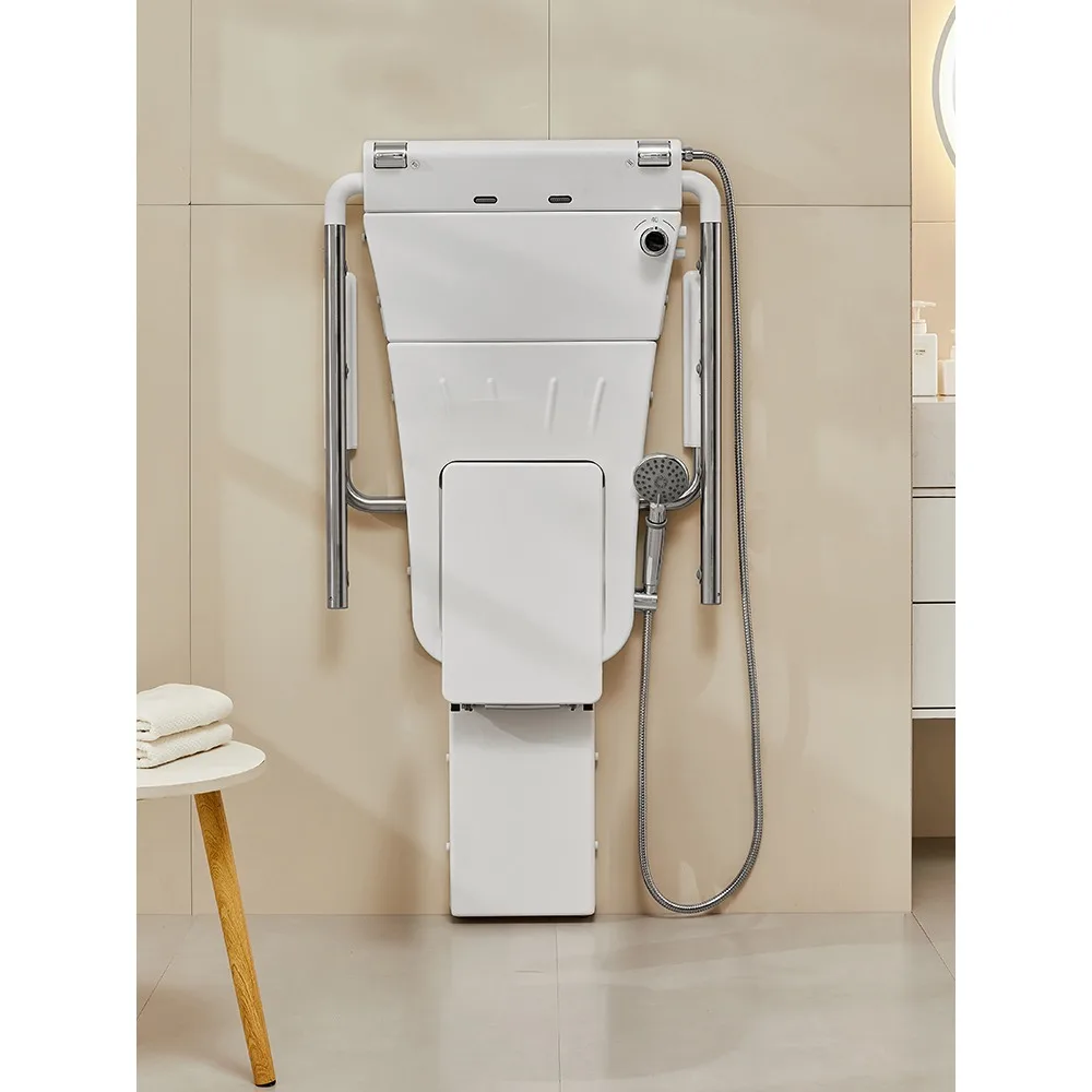 Seated constant temperature shower, multi-function wall-mounted bidet chair, folding shower screen, shower armrest